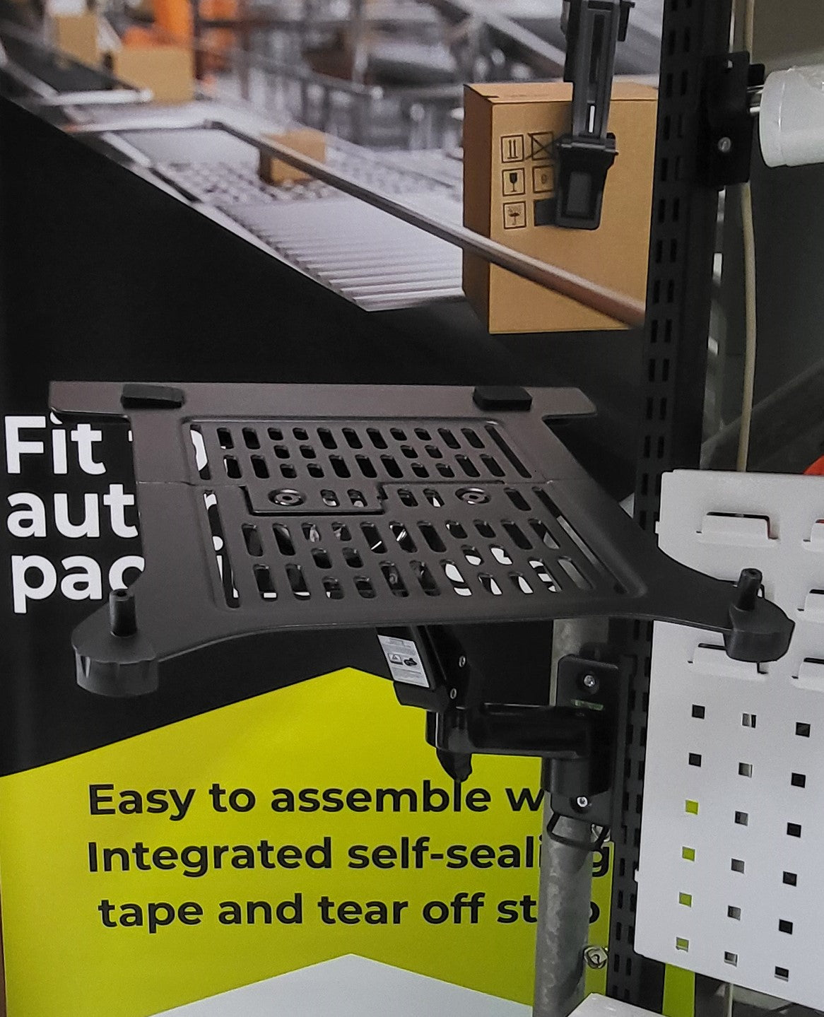 Laptop rack for the packing table packaging table