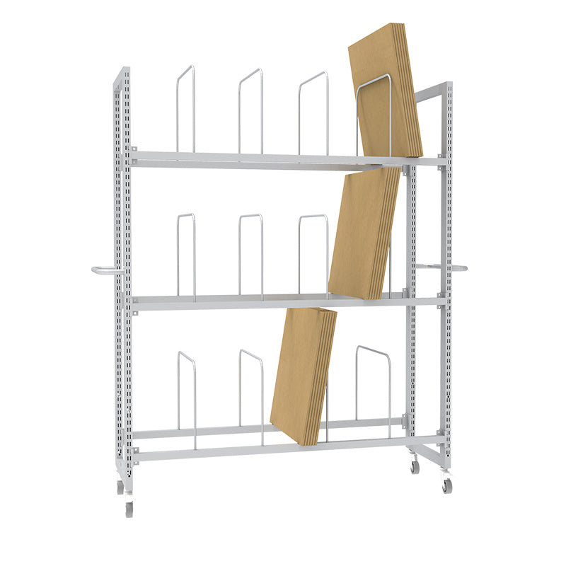 Carton box trolley for warehouses