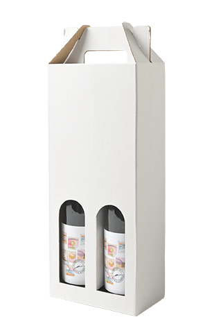 Wine Bottle Gift Box White for 2 bottles 78x160x360mm
