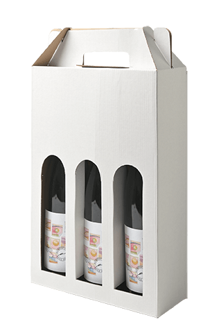 Wine Bottle Gift Box White for 3 bottles 78x240x340mm