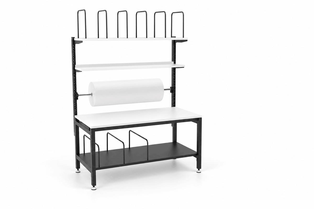 Packaging Table Set with Built in Cardboard Holder 1550x750mm packaging table