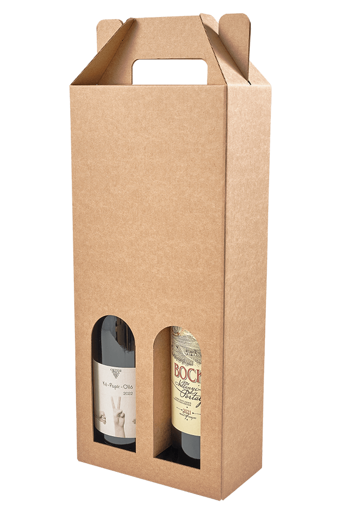 Wine Bottle Gift Box Brown for 2 bottles