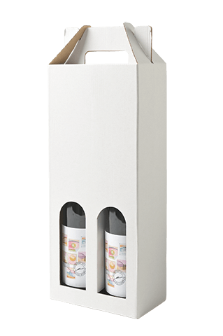 Wine Bottle Gift Box White for 2 bottles  78x160x360mm