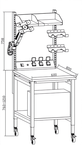 Portable Packing Workstation 600x800mm packaging table